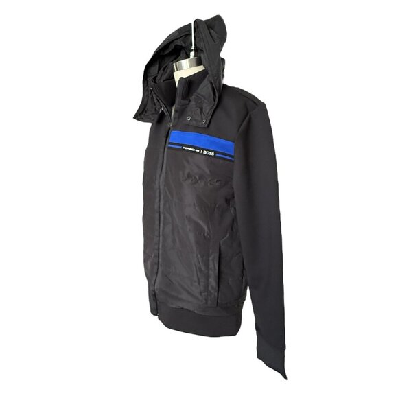 Hugo Boss Porsche Skiles 32 Black Hooded Jacket, Sz. Med & X-Large - Picture 4 of 11